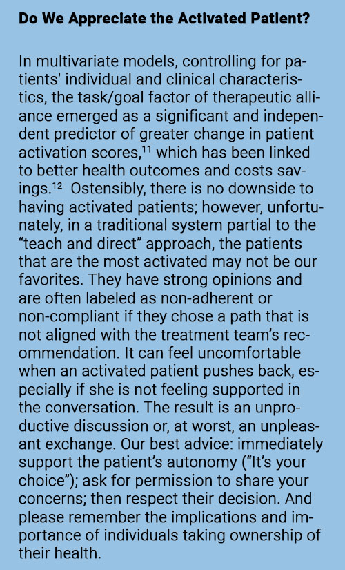 Do We Appreciate the Activated Patient?